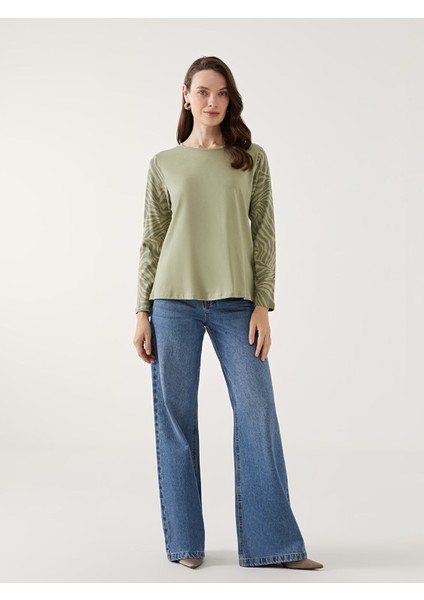 Yeni Sezon Bisiklet Yaka Desenli Kadın Tişört fiyatları