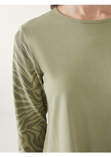 Yeni Sezon Bisiklet Yaka Desenli Kadın Tişört modelleri