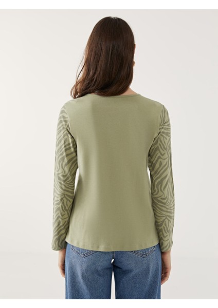 Yeni Sezon Bisiklet Yaka Desenli Kadın Tişört fırsatları