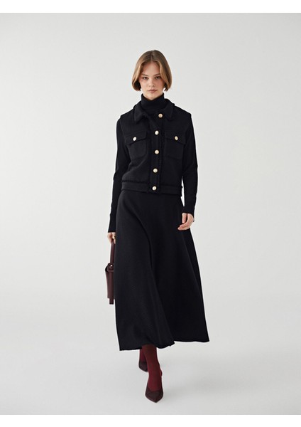 Yeni Sezon Loose Fit Dokulu Kadın Etek