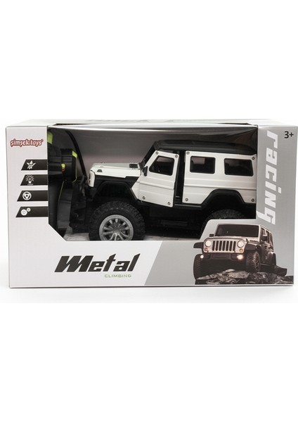 Uzaktan Kumandalı 1:20 Şarjlı Metal Off Road Işıklı Arazi Aracı Beyaz 682