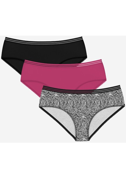 Yeni Sezon Desenli Hipster Külot 3'lü
