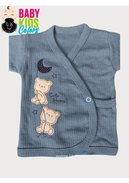 Fitilli Kumaşa Ayıcık Nakışlı Poşette 5'li Set