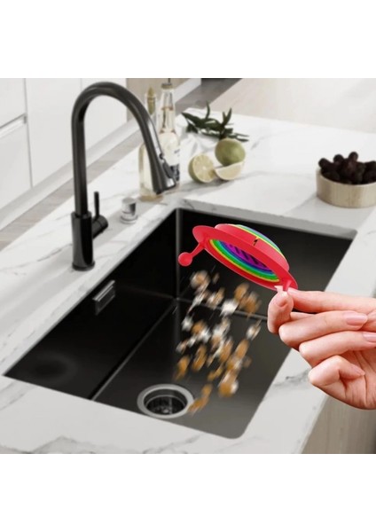 Mutfak - Banyo Lavabo Filtresi Süzgeci Gökkuşağı Kademeli Drenaj Deliği Atık Filtresi fırsatları