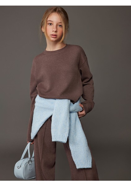 Yeni Sezon Bisiklet Yaka Kız Çocuk Sweatshirt