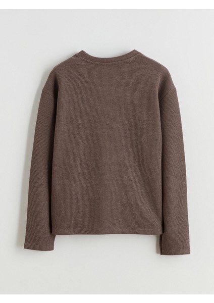 Yeni Sezon Bisiklet Yaka Kız Çocuk Sweatshirt indirimleri