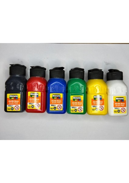 Colar Akrilik Boya 100 gr (Siyah, Mavi, Kırmızı, Yeşil, Sarı, Beyaz)
