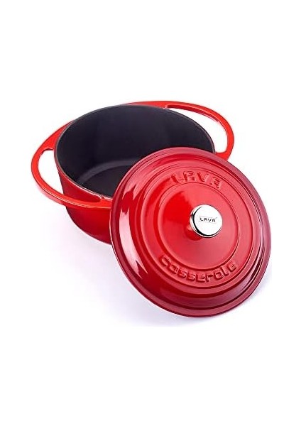 Metal Serisi - Döküm Tencere, Yuvarlak, 20 Cm, Kırmızı fiyatları