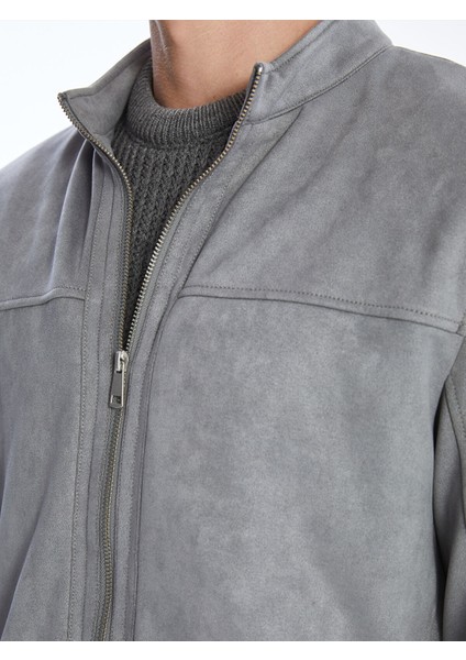 Yeni Sezon Slim Fit Dik Yaka Süet Erkek Mont modelleri