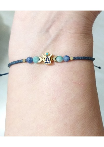 Zirkon Taşlı Melek Sodalit Amazonit ve Hematit Doğaltaşlı Miyuki Bileklik