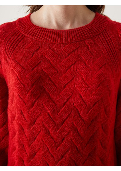 Yeni Sezon Bisiklet Yaka Kendinden Desenli Kadın Triko Kazak indirimleri