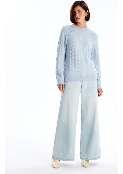 Yeni Sezon Bisiklet Yaka Kendinden Desenli Kadın Triko Kazak fiyatları