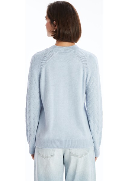 Yeni Sezon Bisiklet Yaka Kendinden Desenli Kadın Triko Kazak fırsatları