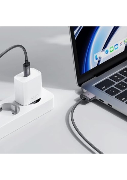 Xo Is Beauty Magsafe ile Uyumlu Kablo, Type-C To Mag 3 Şarj Kablosu – 100W Max Güç, 20V/5A Hızlı Şarj Destekli, 2m Örgü Kablo, Yüksek Güçlü Mıknatıs, Akıllı Çipli, NB287, Siyah modelleri