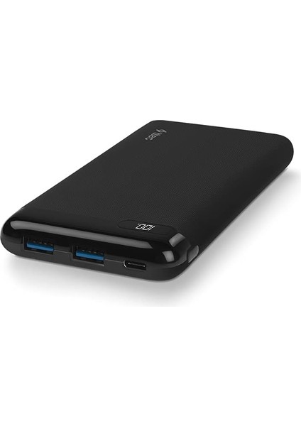 Powerslim LCD Pd 10.000 Mah Taşınabilir Şarj Aleti / Powerbank, Usb-C, Siyah