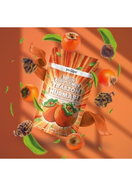 Yedaye Kurutulmuş Trabzon Hurması - Kurutulmuş Cennet Hurması - Kuru Hurma - 1000 gr - Atıştırmalık - Doğal - Katkı Maddesiz - Şeker Ilavesiz