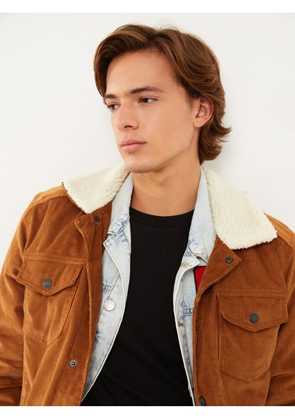 Yeni Sezon Standart Kalıp Kürk Yakalı Kadife Erkek Mont fiyatları