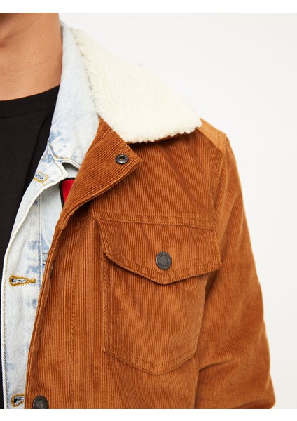 Yeni Sezon Standart Kalıp Kürk Yakalı Kadife Erkek Mont fırsatları