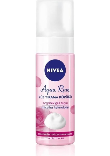 Nıvea Aqua Rose Organik Gül Suyu Içeren Yüz Yıkama Köpüğü 150ML, Nemlendirici, Yüz Temizleyici, Micellar fiyatları