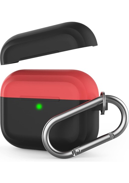 Airpods Pro 1-2 Nesil Uyumlu Silikon Kılıf – Mat Yumuşak Dokulu, Darbe Emici, Kablosuz Şarj Destekli, Kemer Klipsli Karabina, Yedek Kapak Hediyeli Koruyucu Kapak Siyah