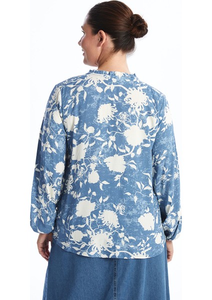 Yeni Sezon Bağlamalı Yaka Desenli Kadın Bluz fırsatları