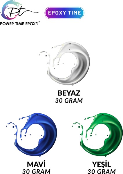 3' Lü Opak Transparan Sıvı Pigment Boya Seti Epoksi Için Ocean / 3 Adet Epoksi Boyası/ Deniz fiyatları