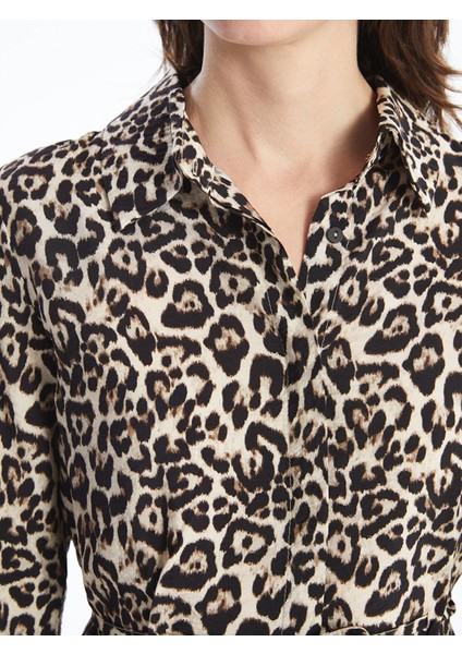 Yeni Sezon Leopar Desenli Kadın Gömlek modelleri