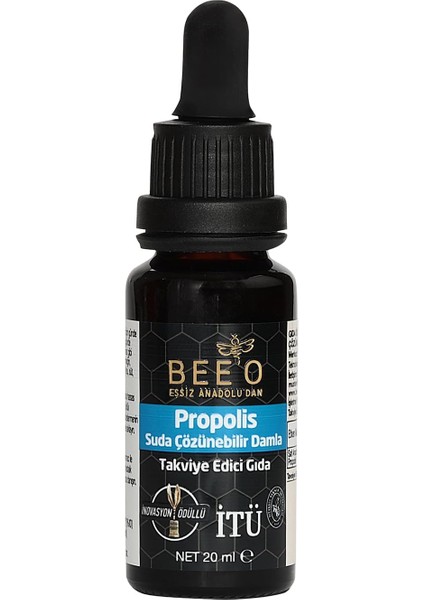 Bee&apos;o Suda Çözünebilir Sıvı Propolis Damla, 20 ml