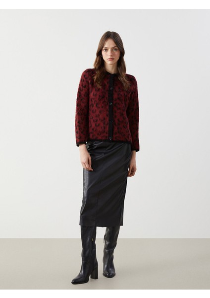 Yeni Sezon Bisiklet Yaka Leopar Desenli Kadın Triko Hırka fiyatları