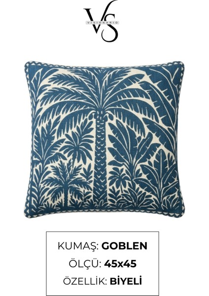 Jakarlı Dokuma Goblen Kırlent Kılıfı – 45X45 cm Biyeli ve Çift Taraflı Dekoratif Yastık modelleri