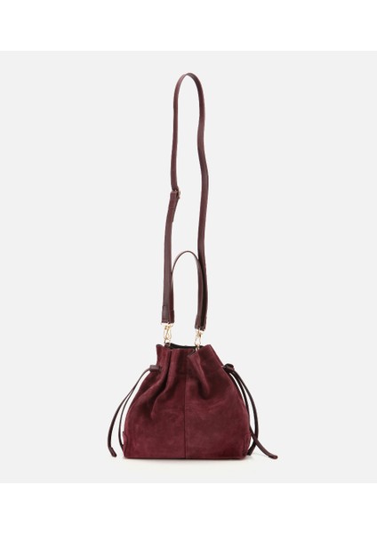 03CAH316270A780 KADIN Süet Deri Bordo Bucket Omuz Çantası fiyatları