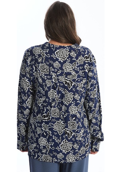 Yeni Sezon Kaçık Yaka Desenli Uzun Kollu Kadın Bluz fırsatları