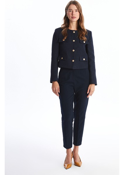 Yeni Sezon Bisiklet Yaka Dokulu Kadın Tüvit Ceket fiyatları