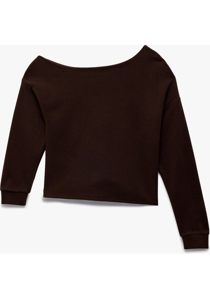 Rahat Kalıp Uzun Kollu Asimetrik Yaka Tişört fiyatları