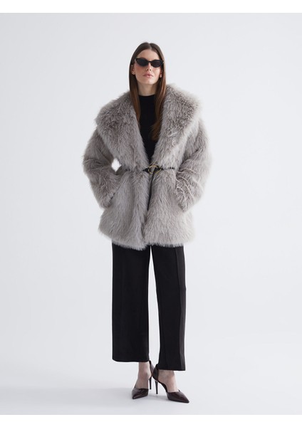 Yeni Sezon Şal Yaka Oversize Kadın Kürk Kaban fiyatları