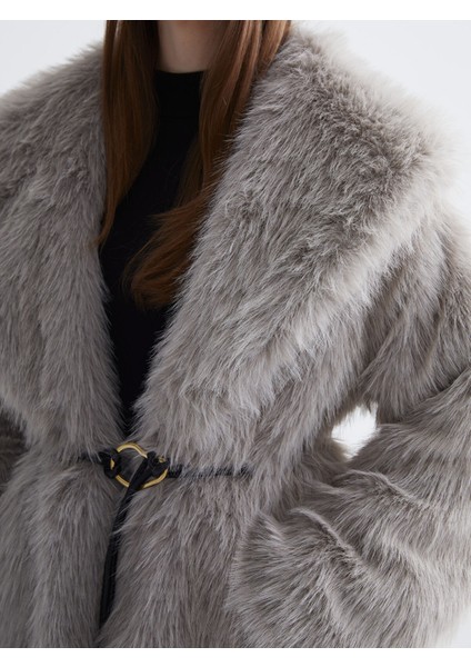 Yeni Sezon Şal Yaka Oversize Kadın Kürk Kaban modelleri