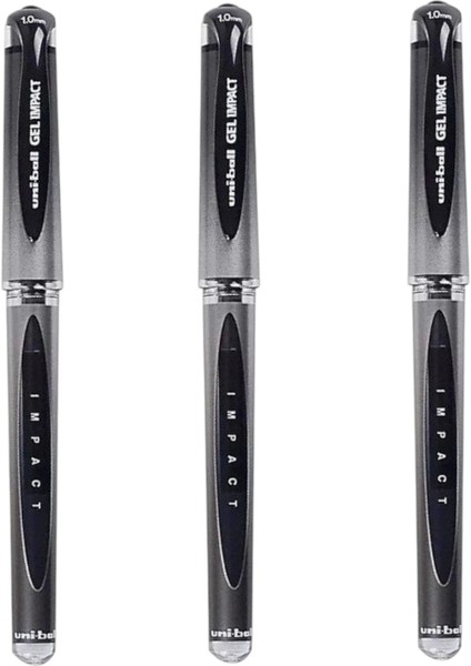 Uniball Gel Impact ( 1.0 ) Imza Kalemi Siyah ( Üç Adet )