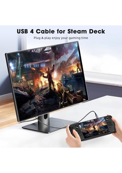 Fast USB 4.0 40GBPS, 240W, 8K60Hz Usb4.0 Usb-C Kablosu 1 Metre Gri Klv-01 modelleri