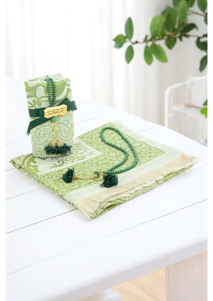 Hediyelik Isme Özel Tesbihli Seccade Seti Yeşil fiyatları