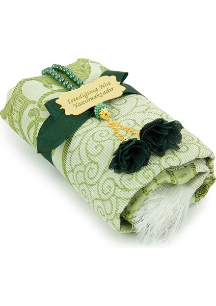 Hediyelik Isme Özel Tesbihli Seccade Seti Yeşil indirimleri