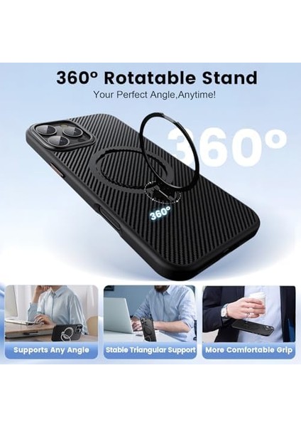 16 Pro Max Için Kılıf, ile Uyumlu, [dahili 360° Spin Manyetik ] Askeri Sınıf Darbeye Dayanıklı Gen-5 Aramid Fiber Kılıf Kılıf, 16 Pro Max 6,9 Inç Için, Siyah modelleri