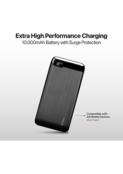 Powerslim LCD Pd 10.000 Mah Taşınabilir Şarj Aleti / Powerbank, Usb-C, Siyah fiyatları