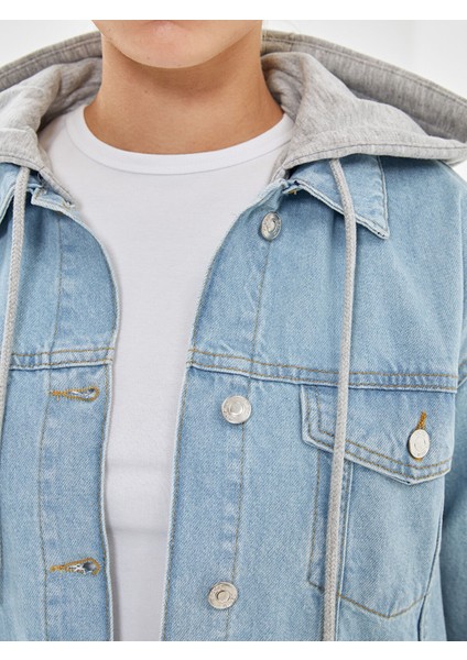 Yeni Sezon Kapüşonlu Kadın Jean Ceket modelleri