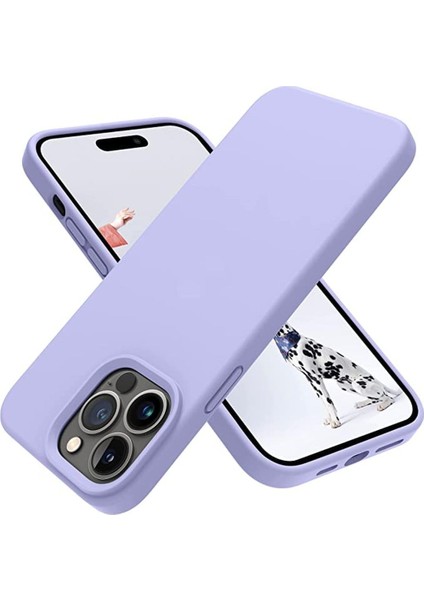 14 Pro Max Kılıf 6.7’ Içi Kadife Lansman Silikon Kılıf Şok Emici Full Kasa Koruma Sağlayan Kılıf - Lila Renk
