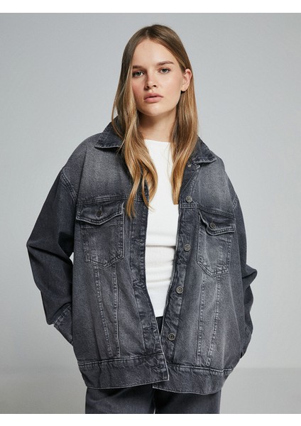 Yeni Sezon Gömlek Yaka Kadın Jean Ceket