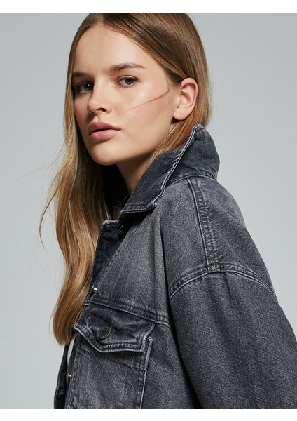 Yeni Sezon Gömlek Yaka Kadın Jean Ceket modelleri