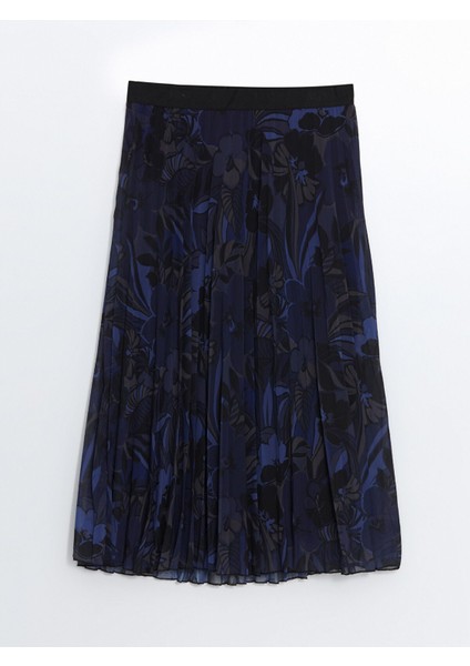 Yeni Sezon Beli Lastikli Desenli Şifon Kadın Pileli Etek indirimleri