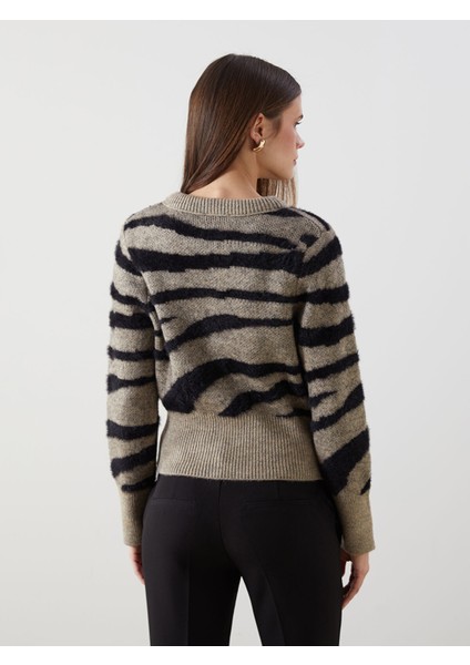 Yeni Sezon Bisiklet Yaka Desenli Kadın Triko Hırka fırsatları