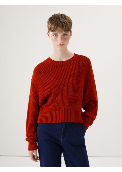 Yeni Sezon Bisiklet Yaka Crop Kadın Triko Kazak