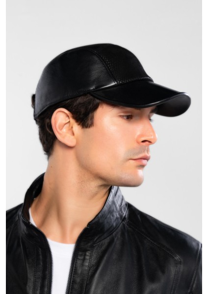 Erkek Hakiki Deri Siyah Beyzbol Şapka 524 1138 Spk SK24-25 Sıyah Dr/bsk fırsatları